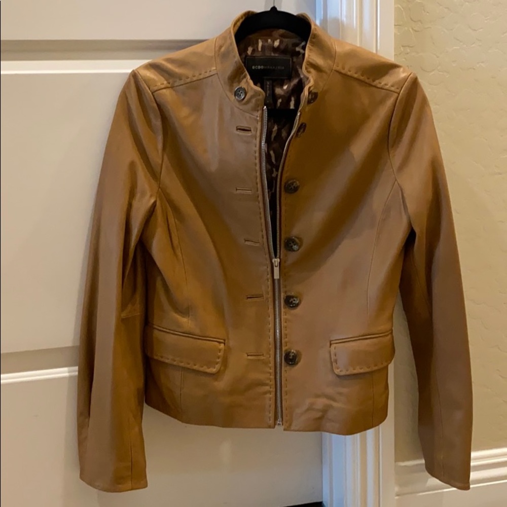 BGBG Tan Leather Coat - Ladies M